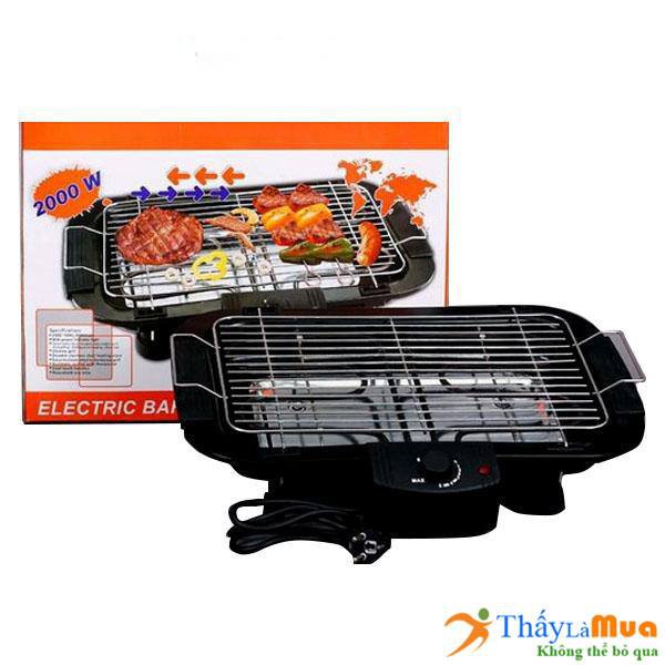 Bếp nướng vỉ không khói công suất 2000W thiêt kế hạn chế khói khi ăn đồ nướng BBQ, cấu tạo nhỏ gọn