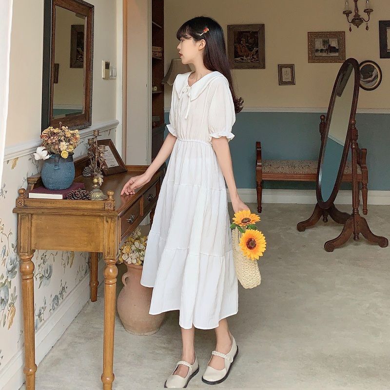 Đầm Ngắn Tay Cổ Búp Bê Phối Ren Xinh Xắn Dành Cho Nữ | BigBuy360 - bigbuy360.vn