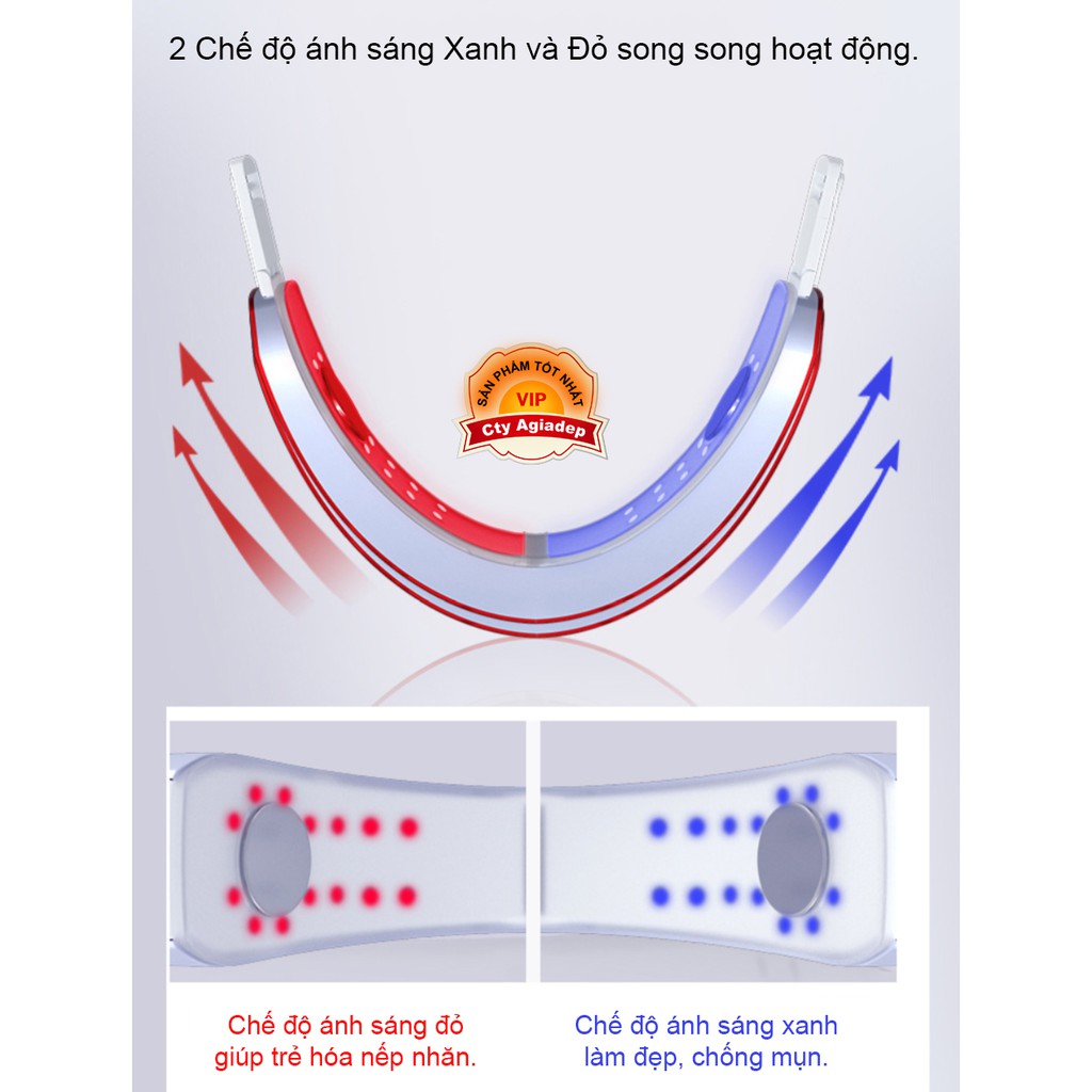 Máy massage làm săn chắc da mặt v-line cho làn da mịn màng - Công nghệ mới ADG xung điện