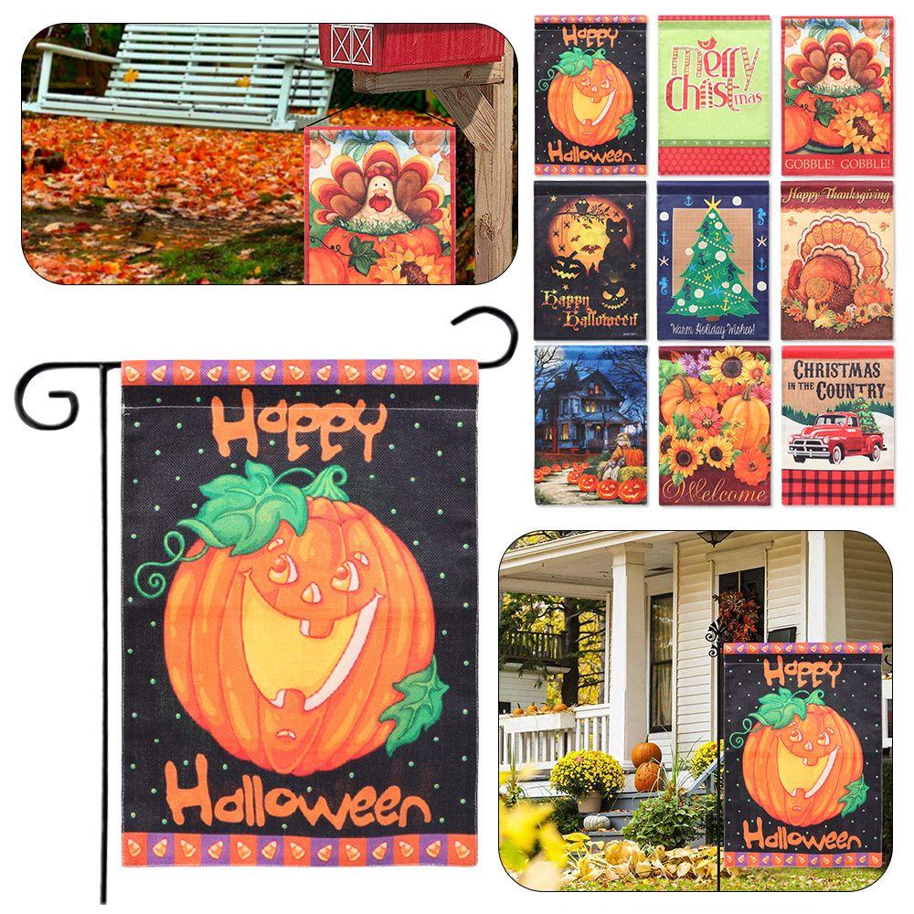 KUNHEV Cờ Hoa Mẫu Đơn Trang Trí Halloween