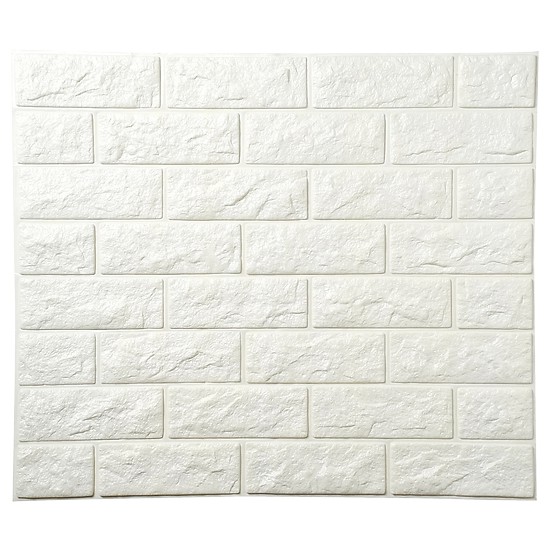 Miếng Dán Tường Xốp Giả Gạch Màu Trắng Khổ 70x77cm