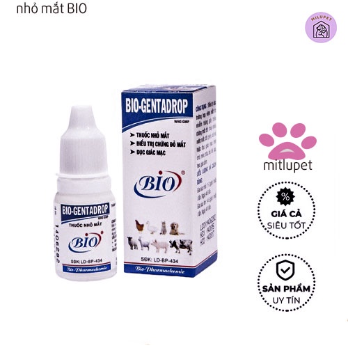 Dung dịch nhỏ mắt Bio Gentadrop cho chó mèo - Mitlupet shop