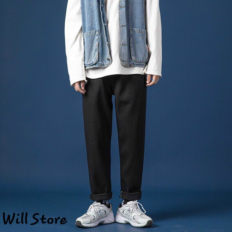 Quần Jeans Baggy ống xuông, rộng unisex WILL xanh bạc hottrend hàn quốc 2021