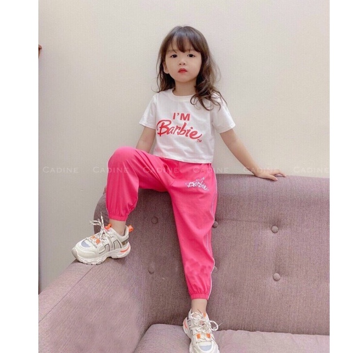 bộ cộc tay bé gái size đại 20 -35kg áo thun cotton quần dài phong cách hiphop dễ thương Cadine Kids