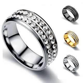 Men and Women 316L Titanium Steel Ring With Diamond Fashion Ring