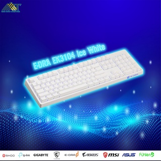 Bàn phím cơ E-Dra EK3104 Trắng White Ice/ Led xanh version 2021 (Blue/ Brown/ Red switch) CHÍNH HÃNG BẢO HÀNH 24 THÁNG
