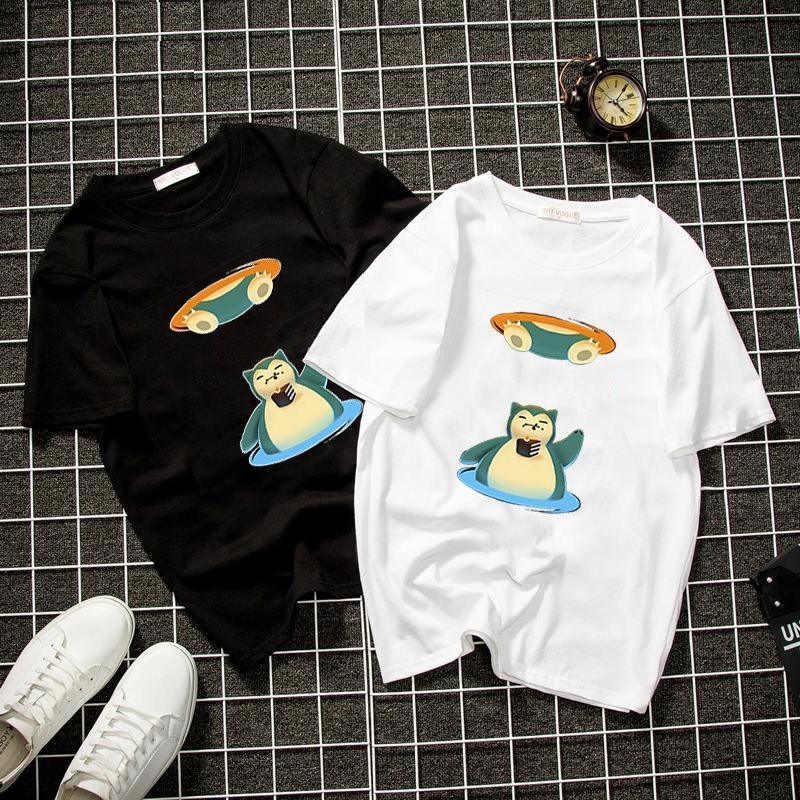 Áo thun unisex form rộng họa tiết hoạt hình dễ thương  vải dày mịn 2020T2503