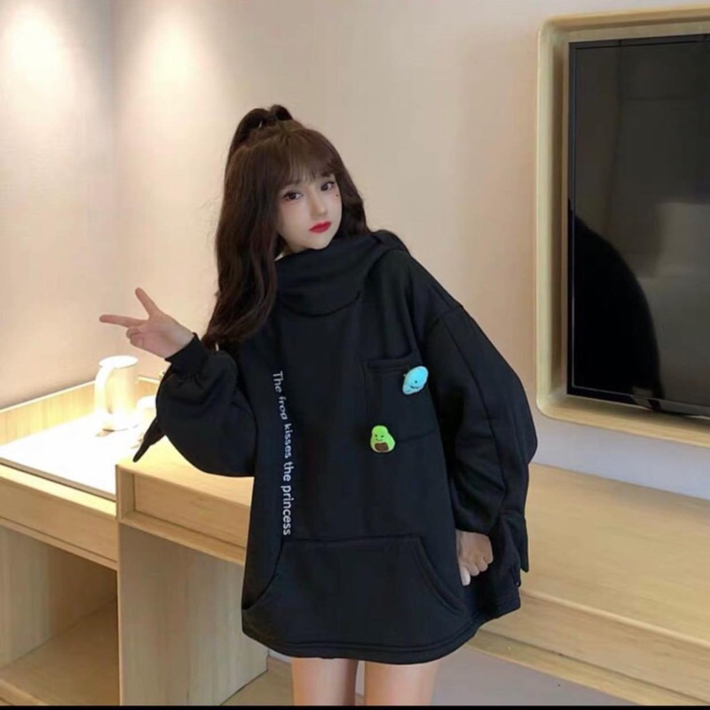 Áo Hoodie Mũ Ếch ❤️ Áo nỉ bông nữ khóa ZIP mũ form rộng style cá tính SIÊU HOT ❤️ | BigBuy360 - bigbuy360.vn