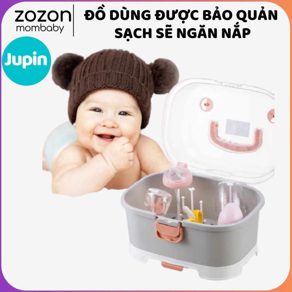 [ DEAL SỐC] Giá úp bình sữa Jupin, khay úp bát, hộp bảo quản bình nước máy hút sữa có nắp đậy chống bụi kháng khuẩn "