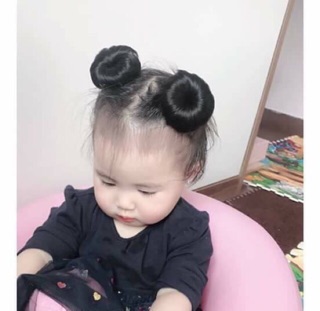 Búi tóc cho bé - hình thật