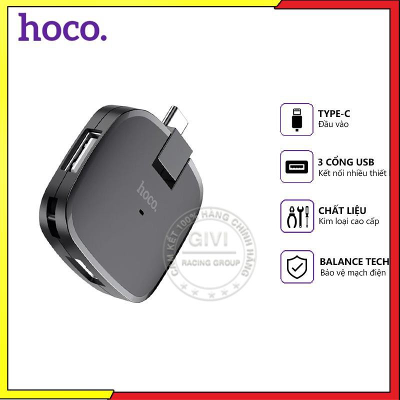 Bộ chuyển đổi Hoco HB11 đầu Type-C, 3 USB
