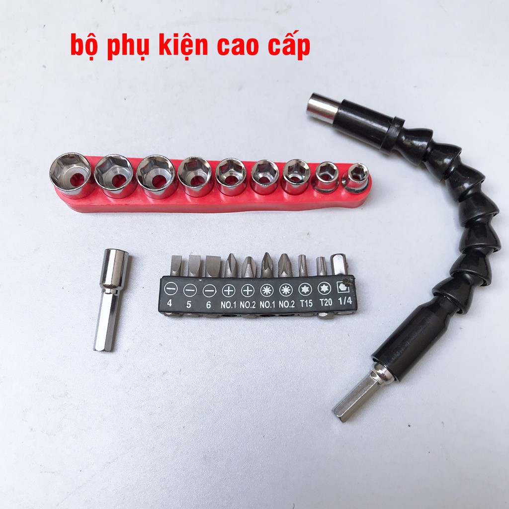 Máy Khoan bắt vít pin boss 36v 3 chức năng có búa tặng tặng mũi vít