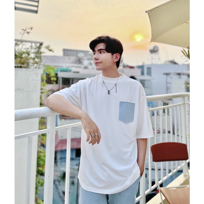 ÁO TRẮNG PHỐI TÚI JEANS