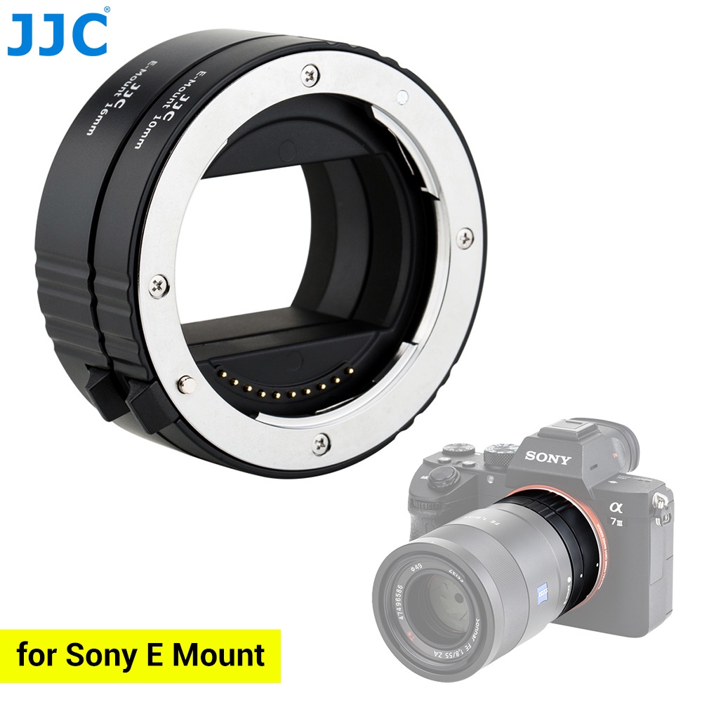 Bộ ống macro JJC mở rộng 10mm & 16mm lấy nét tự động ngàm E cho Sony A7M4 A7IV III II A7C A7R4 A7R IV A9 A7 A7S A6000