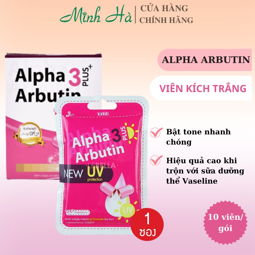 Viên kích trắng Alpha Arbutin 3 Plus 10 viên Thái Lan