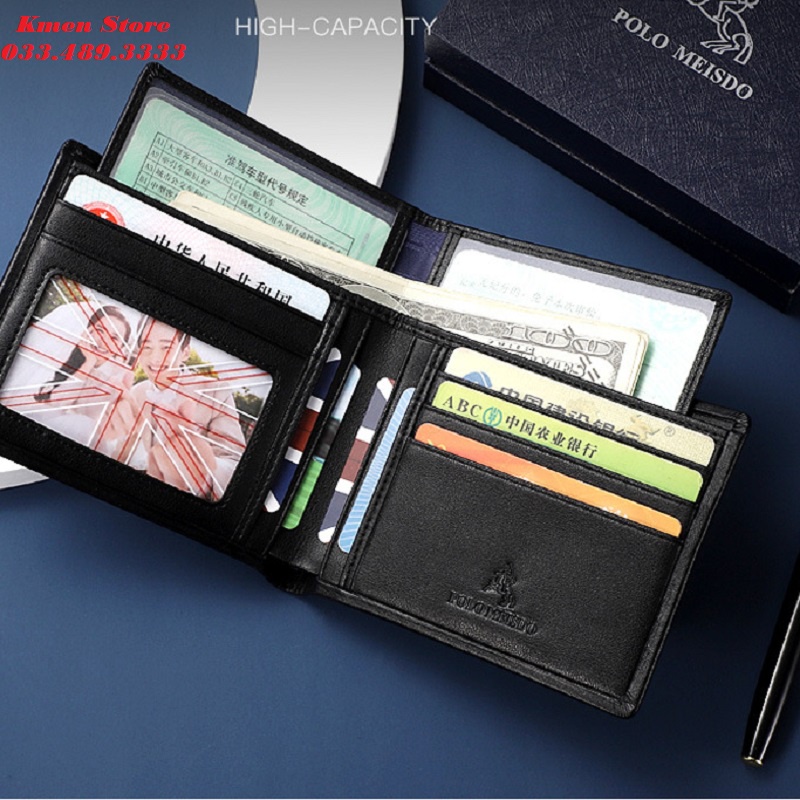 Bóp Ví Nam Da Bò Cao Cấp POLO MEISDO Kiểu Dáng Hàn Quốc Sang Trọng PL11