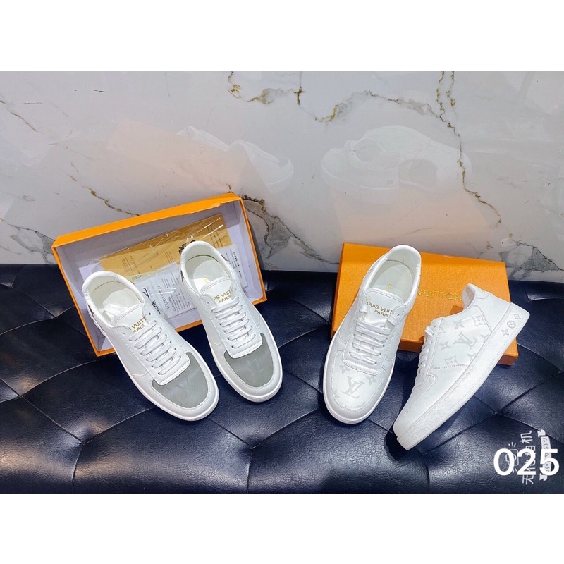 giầy da nam , giầy buộc dây LV trắng hoạ tiết chìm lạ mắt size 38-42