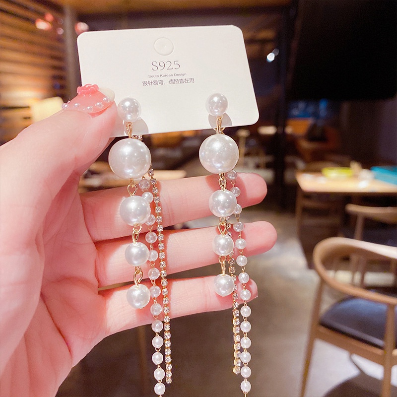 Đôi Khuyên Tai DàI PhốI HạT NgọC Trai ThờI Trang Cho Nữ
