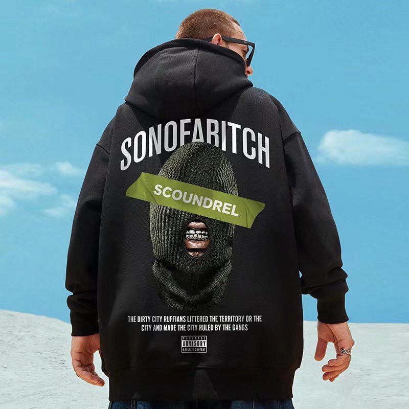 Áo hoodie dáng rộng phong cách hip hop Âu Mỹ thời trang thu đông cho nam size M-8Xl