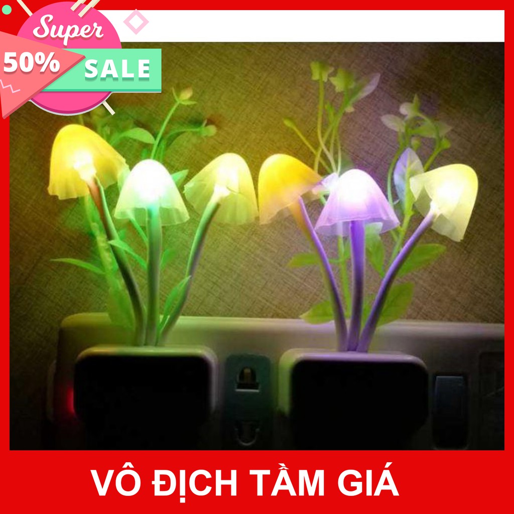 Đèn Ngủ Hình Nấm Cảm Ứng Tự Động Sáng/Tắt