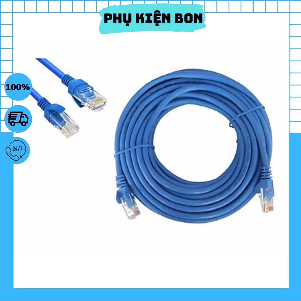 DÂY MẠNG CAT6E Bấm Sẵn 2 đầu 10m 15m 20m 25m 30m 35m 40m 45m 50m - Dây Cáp mạng lan chính hãng