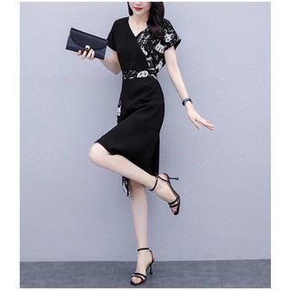 ĐẦM LỤA PHỐI HỌA TIẾT MÈO CAO CẤP - DF598
