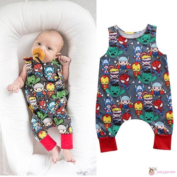 Jumpsuit Bodysuit Romper Liền Mảnh Có In Hình Nhân Vật Hoạt Hình Cho Các Bé Nhỏ Sơ Sinh