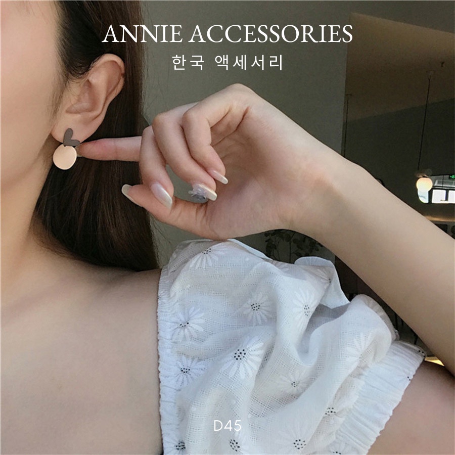 Bông tai tim tròn phong cách hàn quốc ANNIE - D45