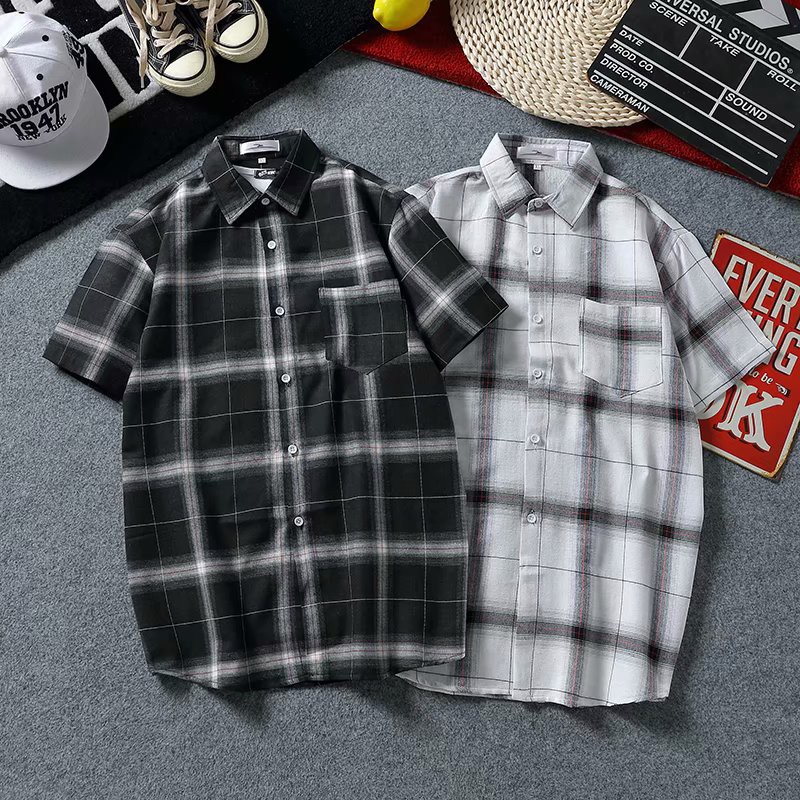 Men's dynamic style short-sleeved striped shirt