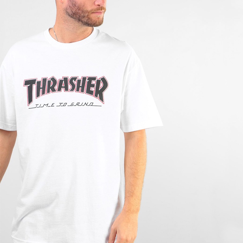 Marketplace Store Independent X Thrasher Meichao Skateboard Co Đồng hồ báo thức có thương hiệu Áo phông nam