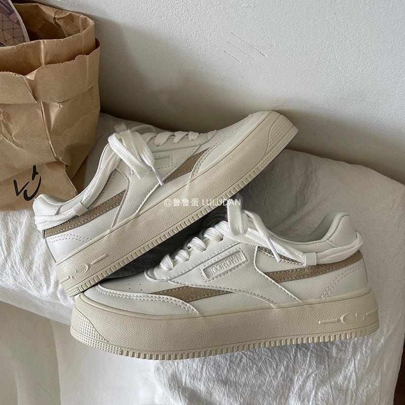 Giày Thể Thao Bằng Da Màu Trắng Thời Trang Cho Nữ