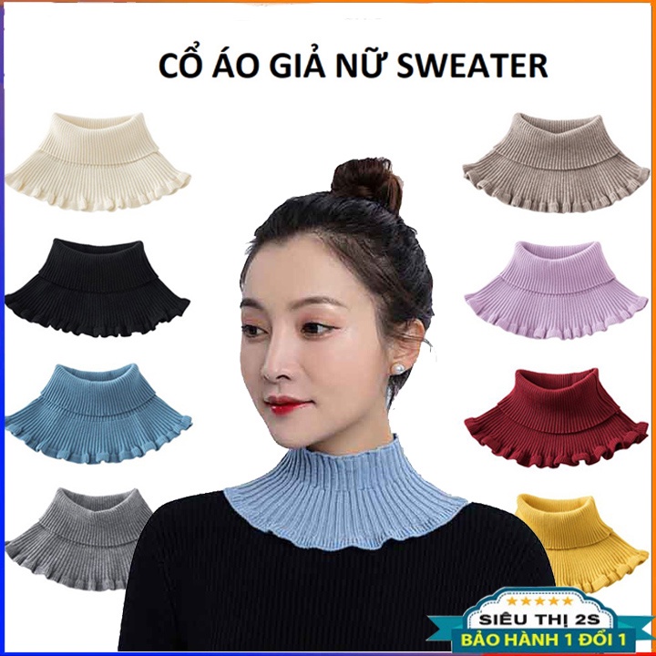 Cổ áo nữ cao cấp chất vải len ấm áp chống gió thời trang mùa đông