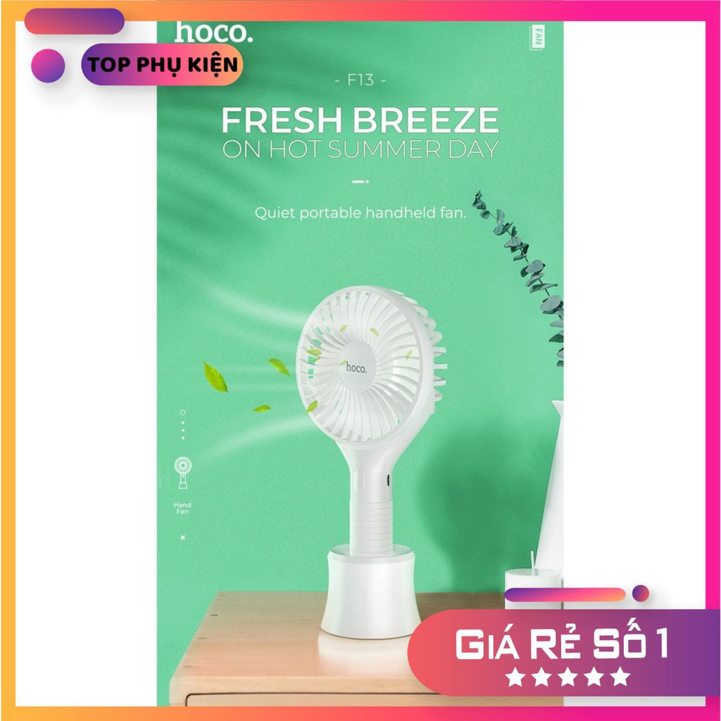 Quạt mini tích điện cầm tay hoặc máy tính để bàn Hoco F13 - Bảo hành 12 tháng Giá rẻ nhất shopee 202