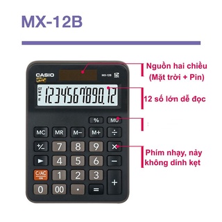 Máy tính Casio MX-12B, Bảo hành 7 năm