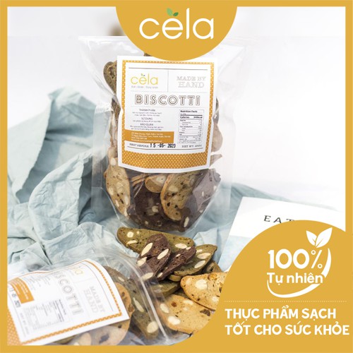 Bánh ngũ cốc ăn kiêng Biscotti, bữa phụ chuẩn eat clean, bánh ngũ cốc nướng ăn kiêng giảm cân , 1 túi mix 3 vị - Cela