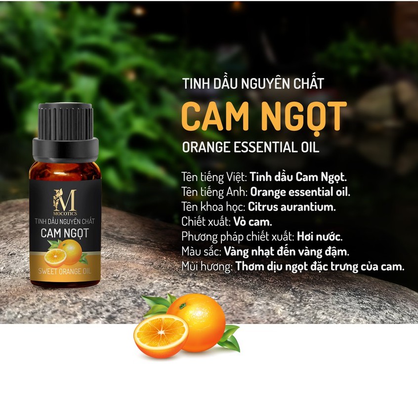 Tinh dầu thiên nhiên xông phòng, đuổi muỗi Mocotics: combo 3 loại tinh dầu cam ngọt + bạc hà + vỏ quế dung tích 10ml