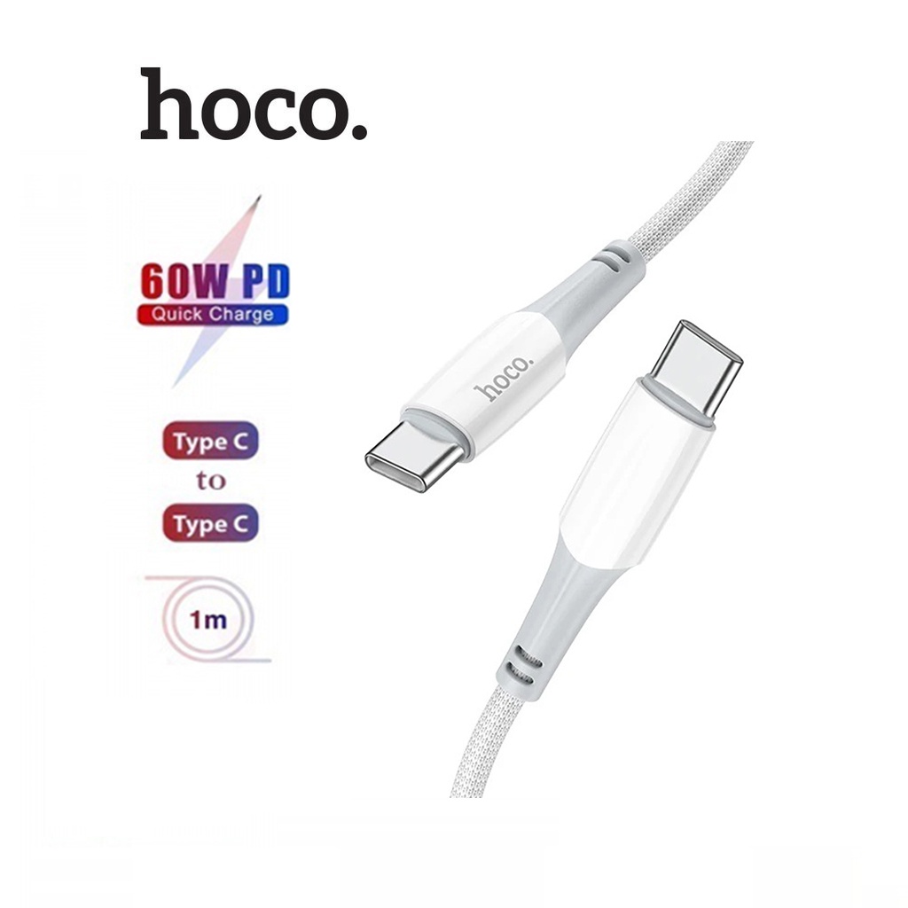 Cáp sạc 60W Hoco X70 Type-C to Type-C vải bện chắc chắn dài 1M cho Android
