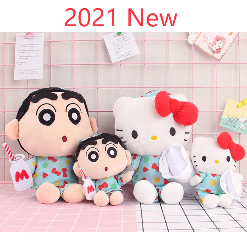 HELLO KITTY Búp Bê Nhồi Bông Hình Nhân Vật Shin-Chan Dễ Thương