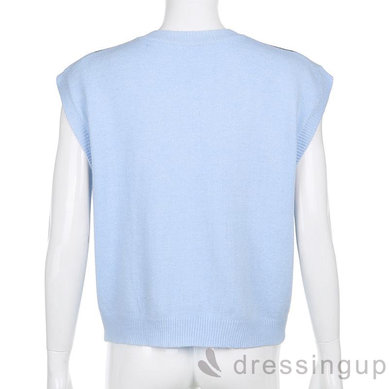 Áo sweater không tay cổ chữ V dáng rộng thời trang dành cho nữ