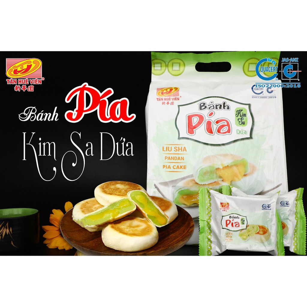 Bánh Pía Kim sa Dứa Tân Huê Viên túi 12 cái ; Đặc sản Sóc Trăng "Ăn là mê - Mê là ghiền"