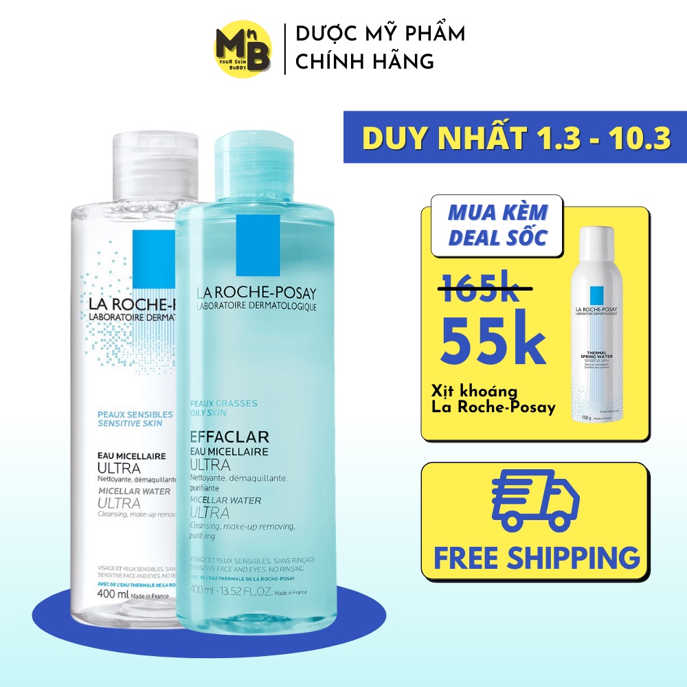 Nước Tẩy Trang La Roche Posay Dành Cho Da Dầu, Nhạy Cảm, Mẫn Cảm Micellar Water Ultra 400ml