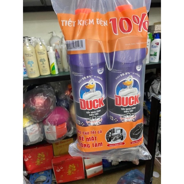 Tẩy rửa nhà tắm DUCK, tẩy rửa nhà vệ sinh sạch vết bám diệt khuẩn chai 900ml