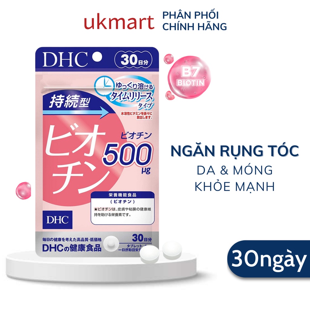 Viên Uống DHC Biotin Ngăn Rụng Tóc Sustained Release Biotin 30 Ngày (30 Viên)