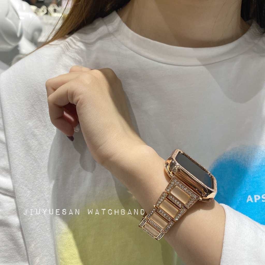 Thời Trang Dây Đeo Cổ Tay Bằng Thép Không Gỉ 44mm 40mm 41mm Cho iwatch 7 6 5 SE 4 3 2 1 iwatch 38mm 42mm 45mm