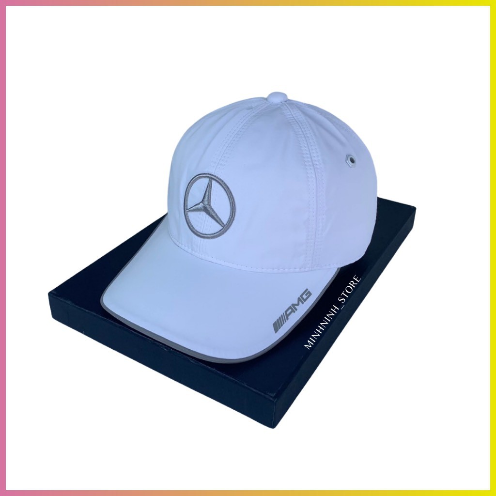 Mũ Lưỡi Trai Logo Mercedes - Hàng Cao Cấp, Free size, Full Hộp Trắng, Đen
