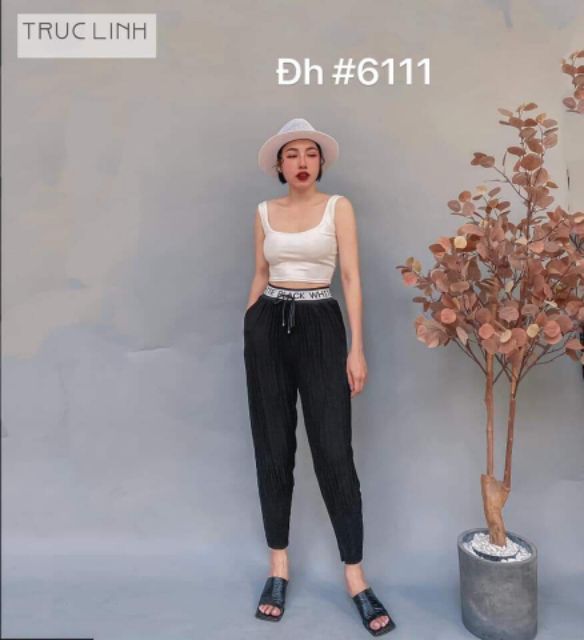 Quần nhăn cạp chữ hàng QC