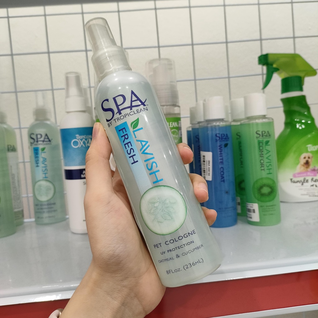 236ML - TROPICLEAN - XỊT DƯỠNG LÔNG - HƯƠNG THIÊN NHIÊN TƯƠI MÁT - NƯỚC HOA DƯỠNG LÔNG HƯƠNG DƯA LEO