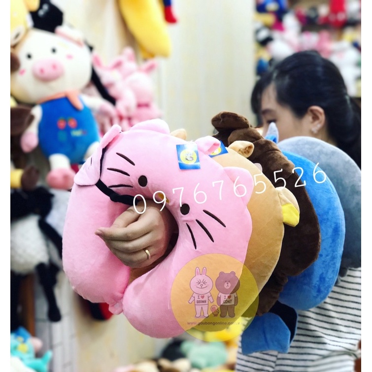 Gối Chữ U - Gối Cổ Kèm Bịt Mắt Chất Liệu Cao Su Non Cao Cấp - Xưởng Gấu Bông Việt Nam