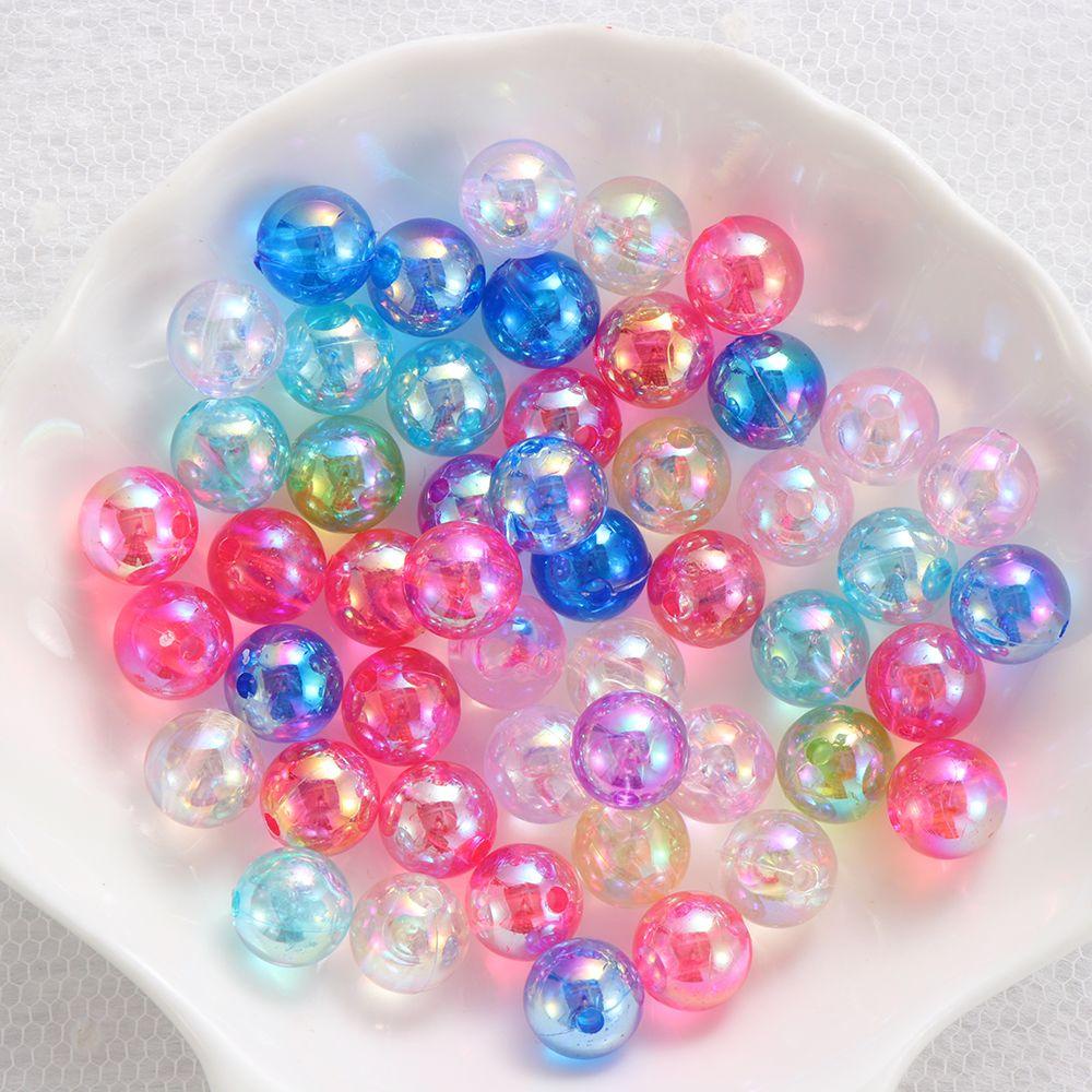 ⚝Hecceh⚝ Bộ 50 Hạt Nhựa Acrylic Có Lỗ Nhiều Màu Sắc Dùng Làm Trang Sức Thủ Công DIY