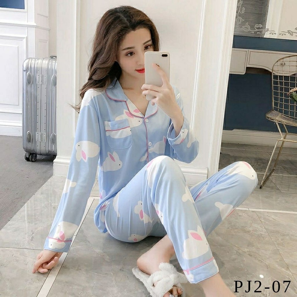 [KHUYẾN MÃI 3 NGÀY] BỘ PIJAMA DÀI TAY COTTON THUN HỌA TIẾT XINH XẮN HÀNG QUẢNG CHÂU CÓ SẴN | BigBuy360 - bigbuy360.vn